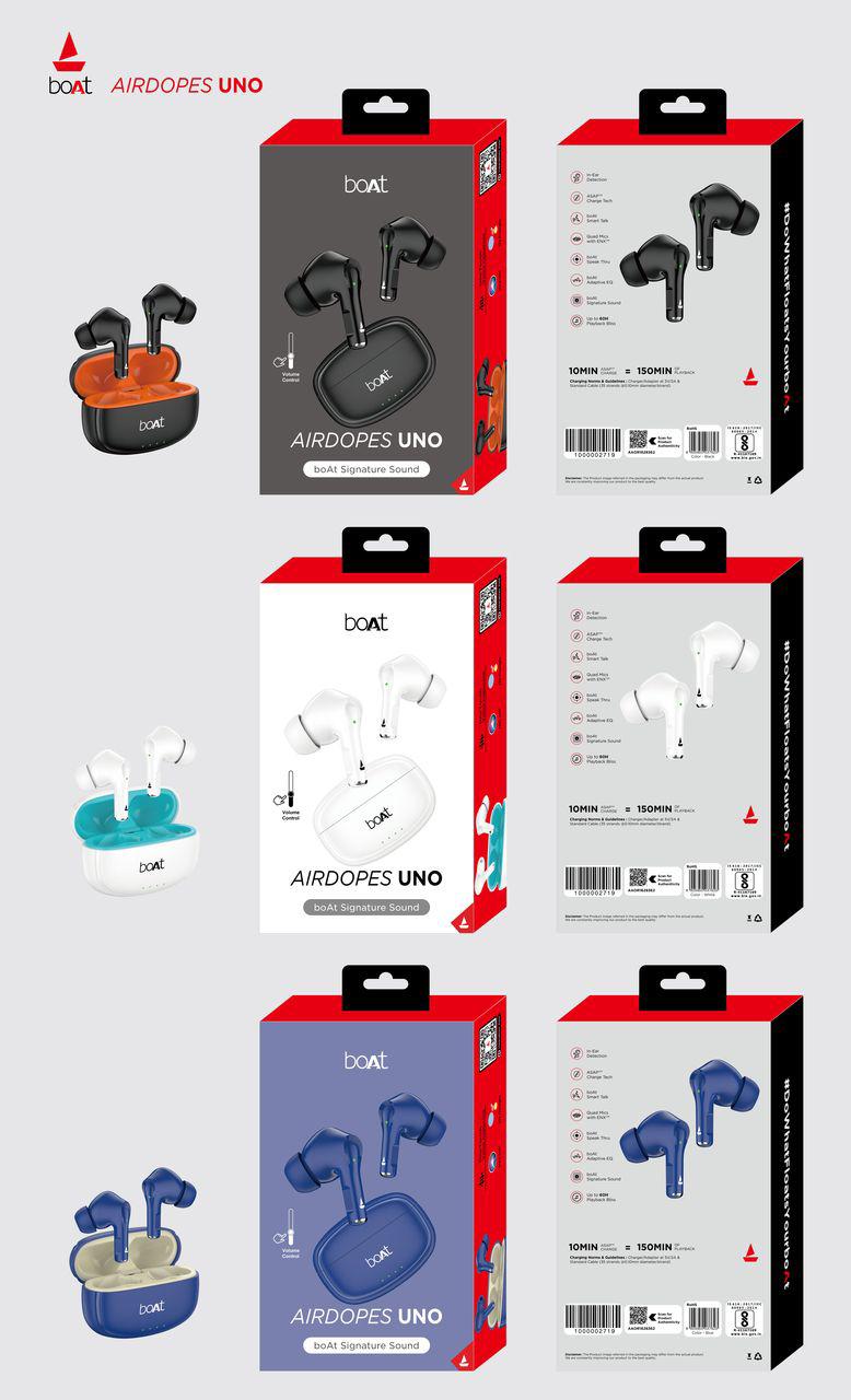 boAt Airdopes UNO True Wireless Earbuds with boAt Signature Sound, Fast Charging & Touch Control