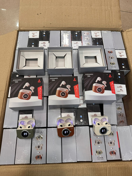 boAt Airdopes Q86 True Wireless Earbuds with Digital Battery Display, Deep Bass & Stylish Retro Case Design